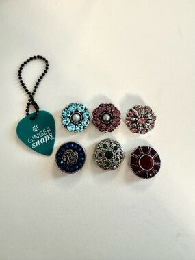 Ginger Snaps Assorted Crystal Snap Charm Set - Multicolor